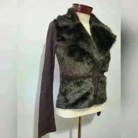 Extra Italia black angora and wool sweater jacket. size small - Picture 2 of 11